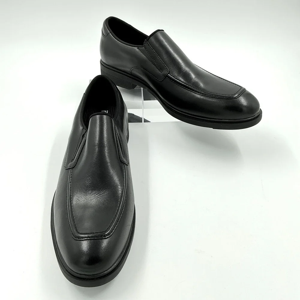 Nordstrom Rack Mens Size 12 Black Leather Slip On Loafers Ortholite